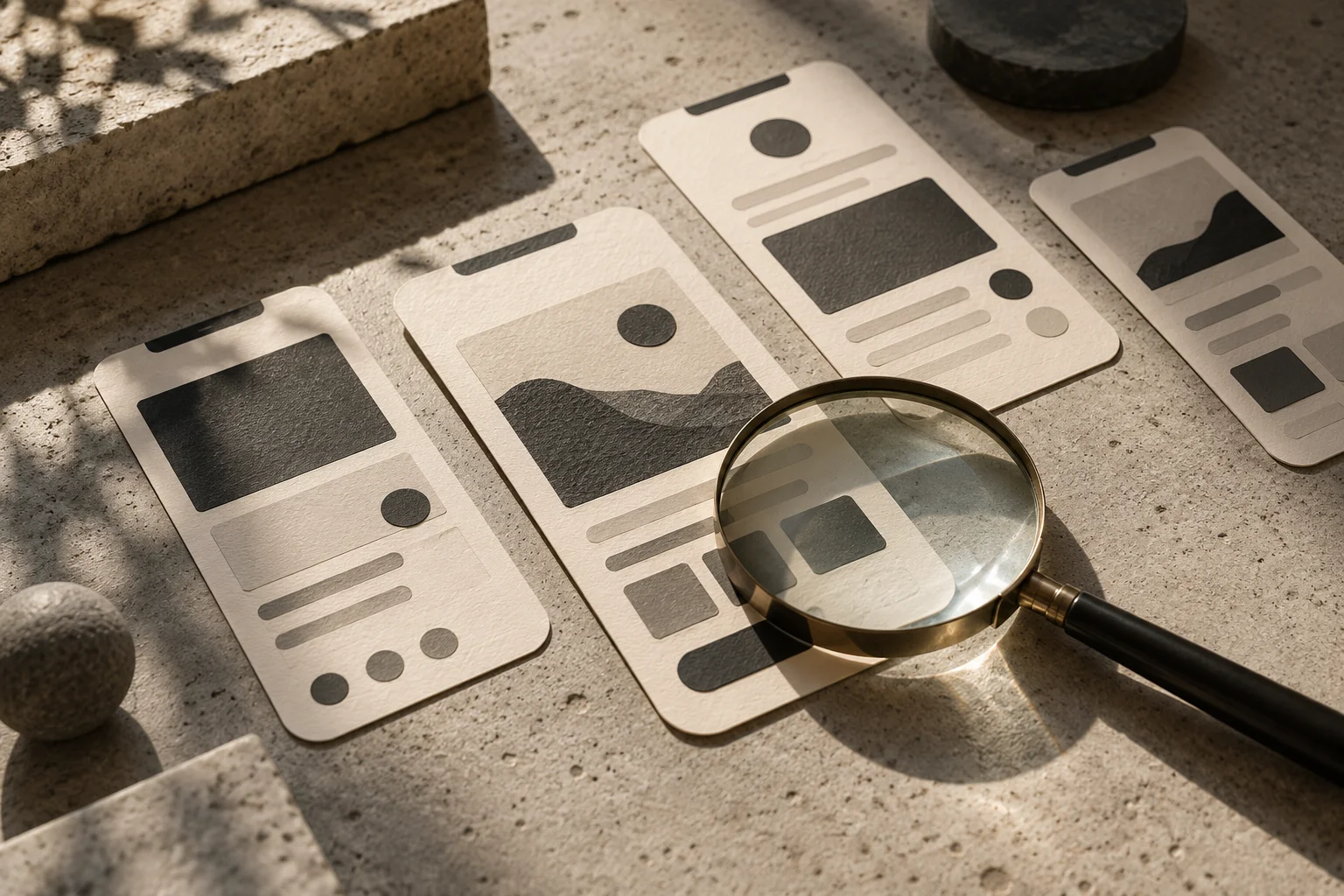 Paper screen prototypes with a magnifying lens